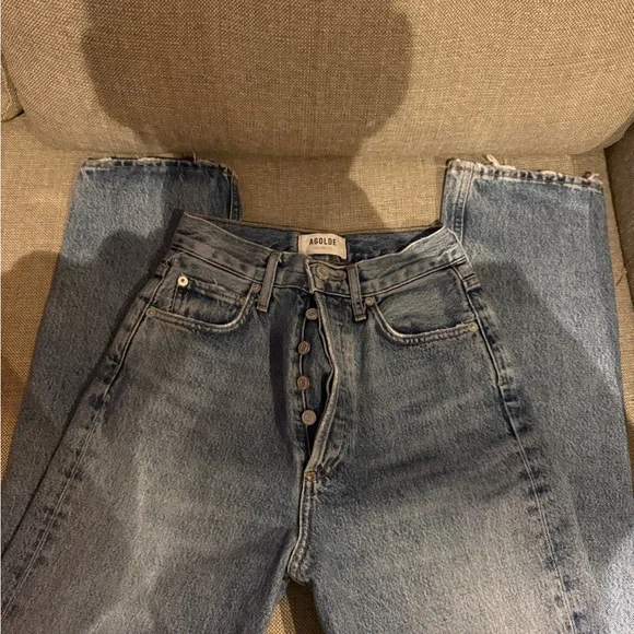 Agolde Women's Blue Straight Jeans - Picture 1 of 2